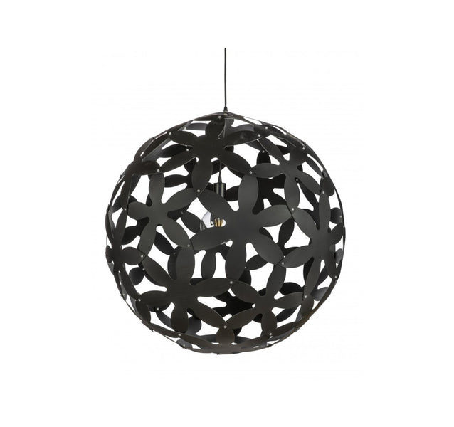 1L All Black Wood Veneer PendantFiorentinoBLOSSOM-80 Black- Grand Chandeliers