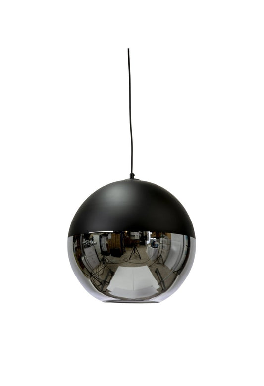 1L Half Smoke Half Black Glass 35cm with 2 Metre Black Suspension PendantFiorentinoBRIGIT-35- Grand Chandeliers