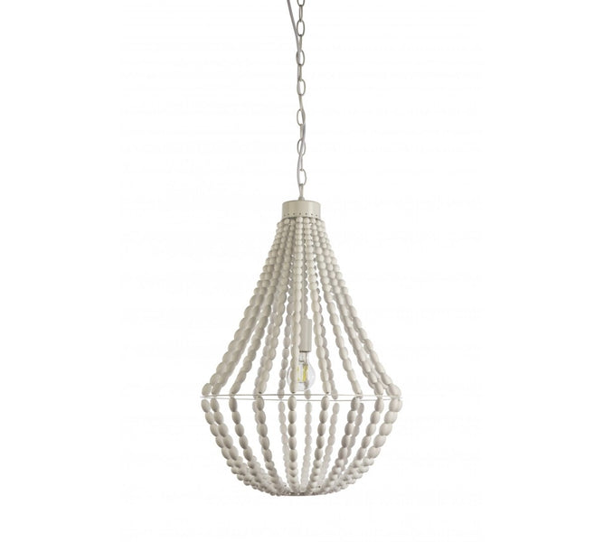 1L White Beaded Pendant E27FiorentinoAUDRY-1L WHITE- Grand Chandeliers