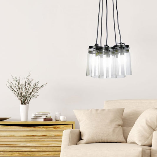 Agar 5 Light Vintage Glass Jar PendantStylux LightingSL64805- Grand Chandeliers