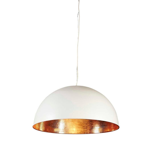 Alfresco Dome Ceiling Pendant White and CopperEmac & LawtonELAWDOMEWHTCOP- Grand Chandeliers