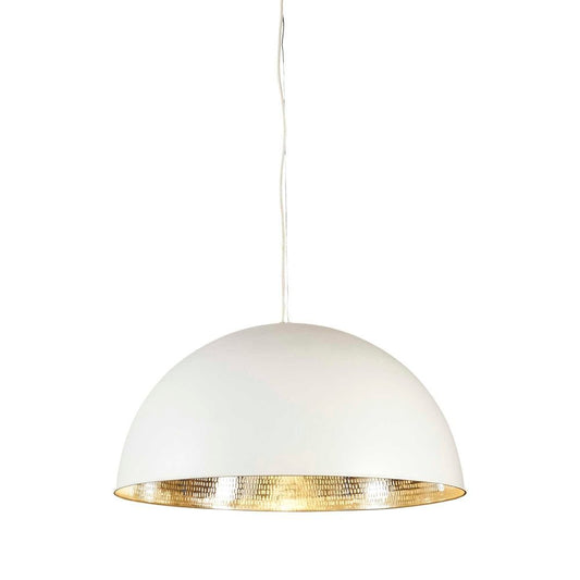 Alfresco Dome Ceiling Pendant White and SilverEmac & LawtonELAWDOMEWHTSIL- Grand Chandeliers