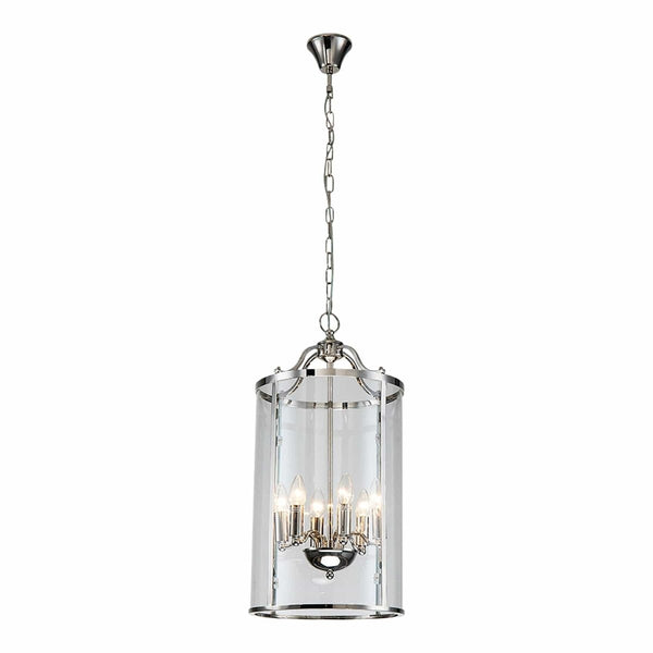 Astor Six Light Round Pendant In NickelOne World CollectionsJK0628N- Grand Chandeliers