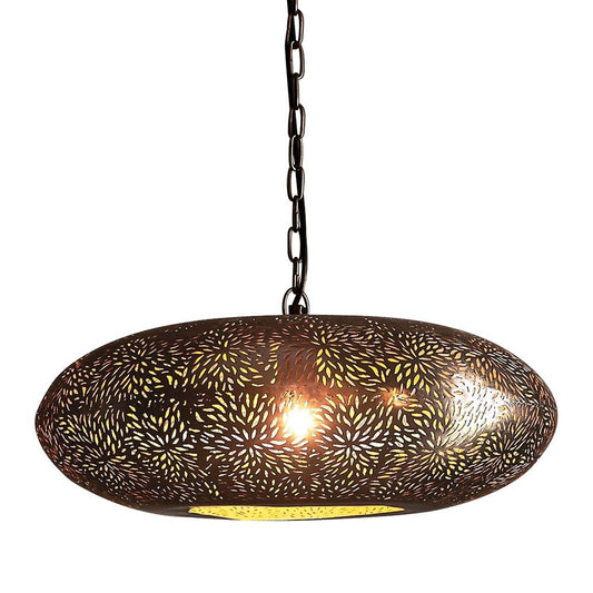 Atlas - Nickel - Perforated Ellipse Pendant LightZafferoZAF10230- Grand Chandeliers