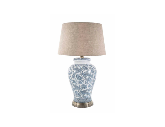 Aviary Ceramic Table Lamp Base Blue and White