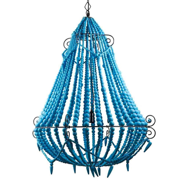 Beaded Chandelier Large TurquoiseEmac & LawtonELAH434LRTRQ- Grand Chandeliers