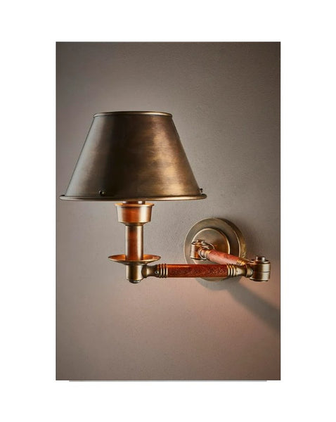 Benton Wall Light with Metal Shade Antique BrassEmac & LawtonELPIM50824ALB- Grand Chandeliers