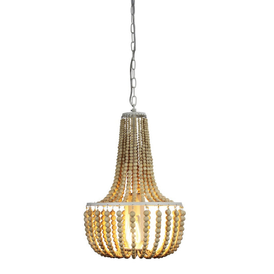 Cascara Natural 1 Light Wooden Beaded PendantOriel LightingOL64353/1NAT- Grand Chandeliers