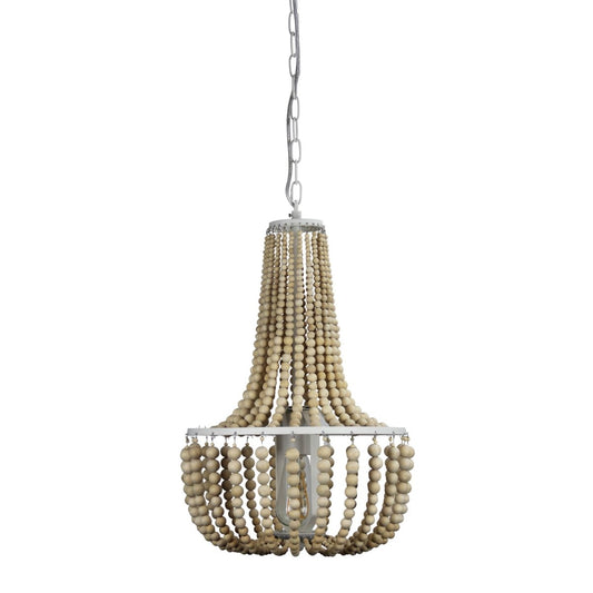 Cascara Natural 1 Light Wooden Beaded PendantOriel LightingOL64353/1NAT- Grand Chandeliers