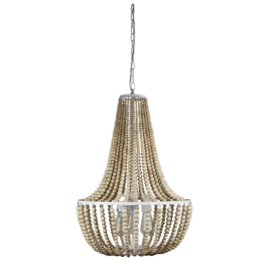 Cascara Natural 3 Light Natural Wooden Beaded PendantOriel LightingOL64355/3NAT- Grand Chandeliers