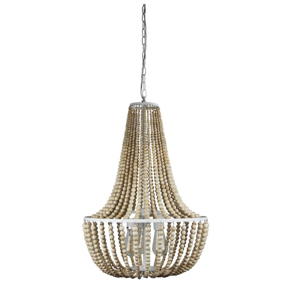 Cascara Natural 3 Light Natural Wooden Beaded PendantOriel LightingOL64355/3NAT- Grand Chandeliers