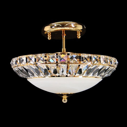 Chrysanthe Asfour Crystal Close to Ceiling LightVenchaC-938-14-3L-GD- Grand Chandeliers