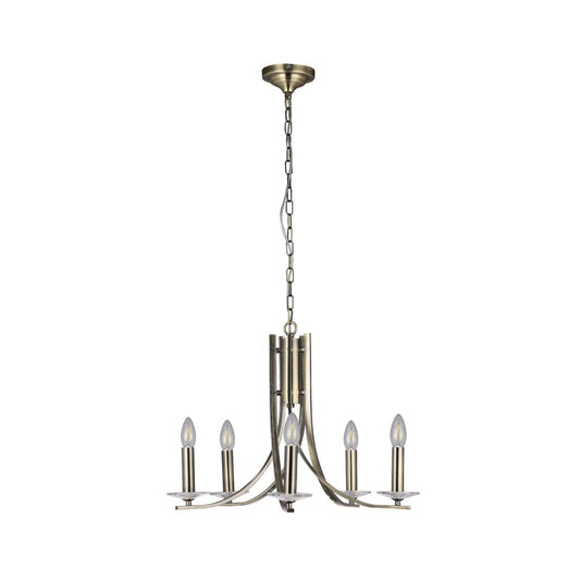 Corrine 5 Lights Chandelier Antique BrassLexi LightingLL002CH096AB- Grand Chandeliers