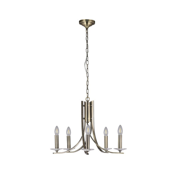 Corrine 5 Lights Chandelier Antique BrassLexi LightingLL002CH096AB- Grand Chandeliers