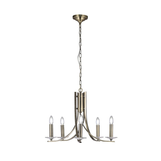 Corrine 5 Lights Chandelier Antique BrassLexi LightingLL002CH096AB- Grand Chandeliers