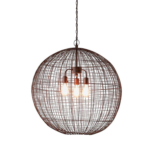 Cray Ball Large - Antique Copper - Wire Weave Ball Pendant LightZafferoZAF11135- Grand Chandeliers