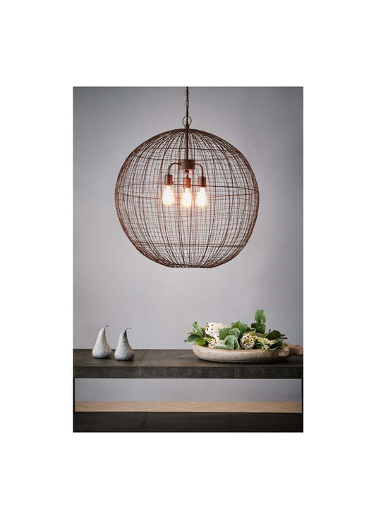 Cray Ball Large - Antique Copper - Wire Weave Pendant LightZafferoZAF11135- Grand Chandeliers