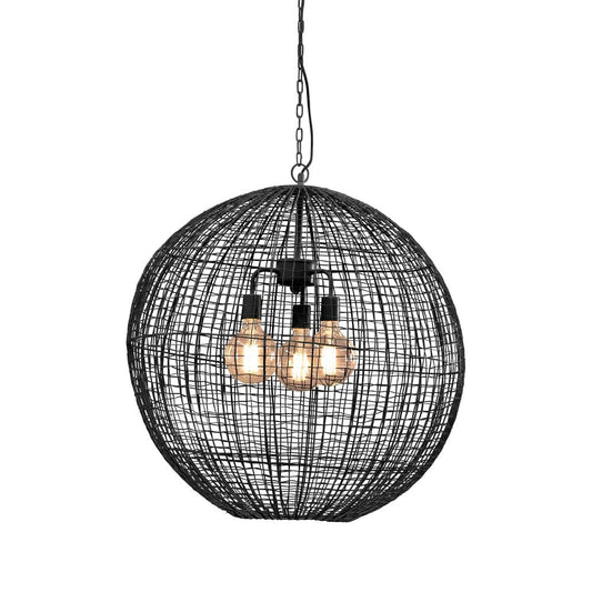 Cray Ball Large - Black - Wire Weave Ball Pendant LightZafferoZAF11214- Grand Chandeliers