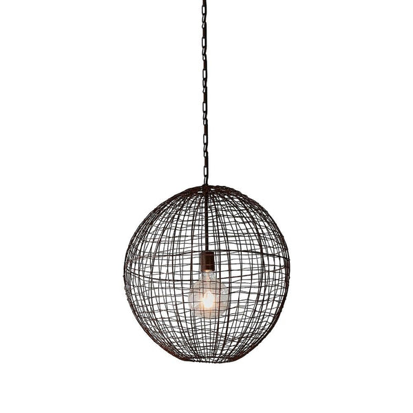 Cray Ball Medium - Antique Copper - Wire Weave Ball Pendant LightZafferoZAF10320- Grand Chandeliers