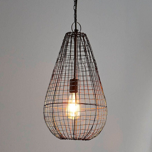 Cray Pot Small - Antique Copper - Wire Weave Teardrop Pendant LightZafferoZAF10322- Grand Chandeliers