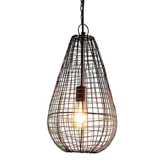 Cray Pot Small - Antique Copper - Wire Weave Teardrop Pendant LightZafferoZAF10322- Grand Chandeliers