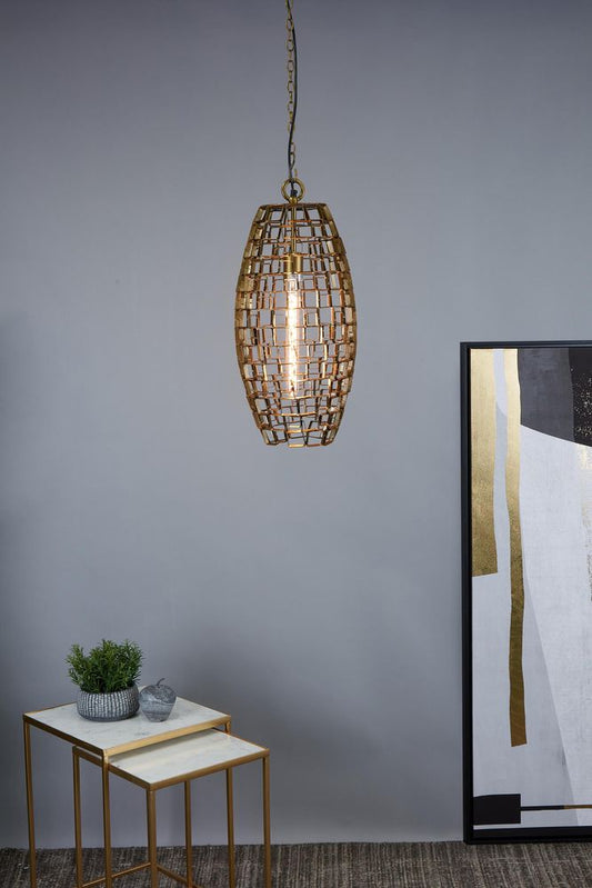 Dali Medium - Antique Brass - Medium Oval Geometric Pendant LightZafferoZAF11226- Grand Chandeliers