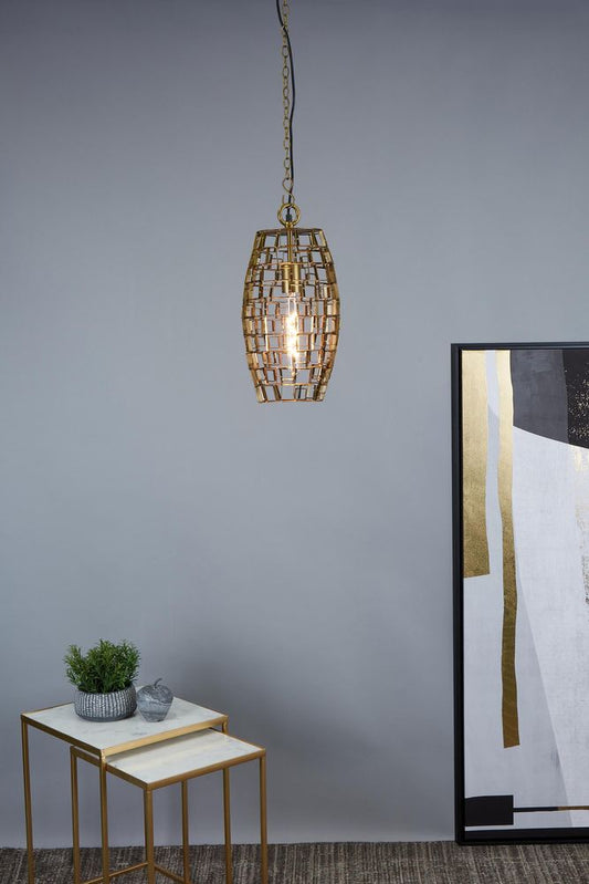 Dali Small - Antique Brass - Small Oval Geometric Pendant LightZafferoZAF11225- Grand Chandeliers