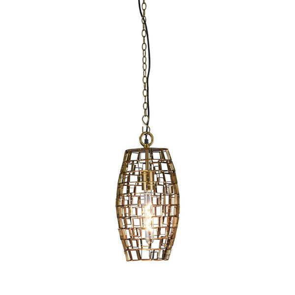 Dali Small - Antique Brass - Small Oval Geometric Pendant LightZafferoZAF11225- Grand Chandeliers