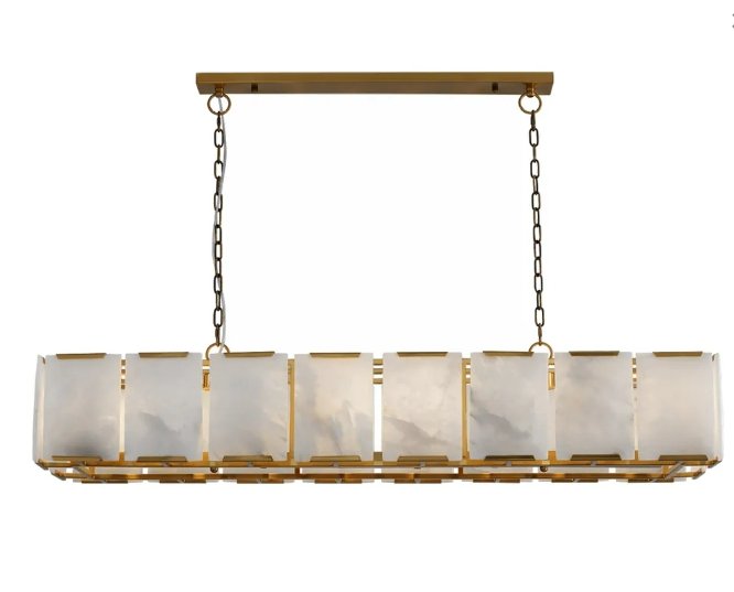 Florence Alabaster Pendant - Linear Antique BrassCafe Lighting & Living20778- Grand Chandeliers