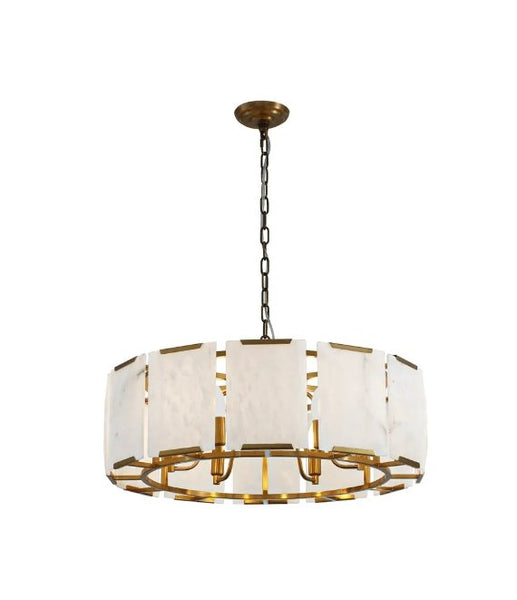 Florence Alabaster Pendant - Round Antique BrassCafe Lighting & Living20812- Grand Chandeliers