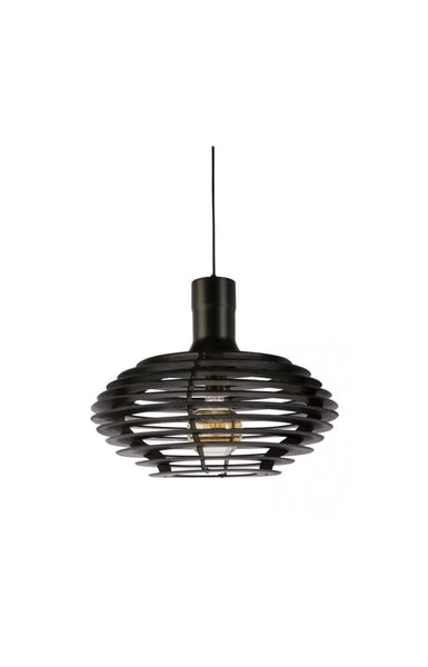 Galactic 1L Timber Veneer with 2 Metres Cable PendantGrand ChandeliersGALACTIC-55 Black- Grand Chandeliers