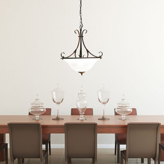 Gaston 3LT Bronze Traditional Frost PendantOriel LightingOL65763BZ- Grand Chandeliers