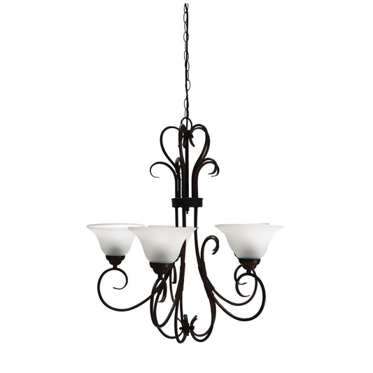 Gaston 5LT Bronze Traditional Frost PendantOriel LightingOL65705BZ- Grand Chandeliers