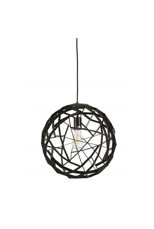 Geogro 1L Black Wood Veneer PendantFiorentinoGEOGRO-D400 BLACK- Grand Chandeliers