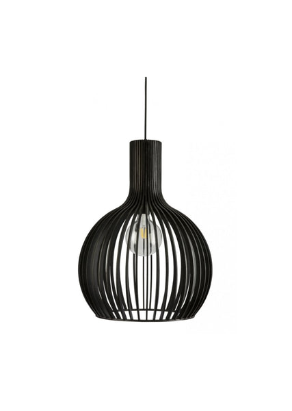 Guarin 1L Black Wood Veneer 35cm PendantFiorentinoGUARIN-35 Black- Grand Chandeliers