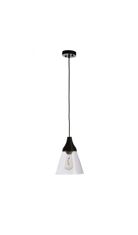 Insta 1L PendantFiorentinoINSTA196-Black and Glass- Grand Chandeliers