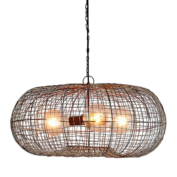 Lobster - Antique Copper - Wire Weave Ellipse Pendant LightZafferoZAF10323- Grand Chandeliers