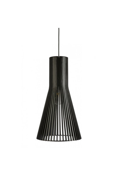 Lucca 1L Black Wood Veneer PendantFiorentinoLUCCA-25 Black- Grand Chandeliers