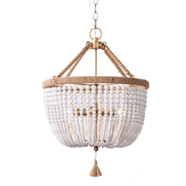 Malabar Beaded Pendant - Small - Natural/WhiteCafe Lighting & Living20725- Grand Chandeliers
