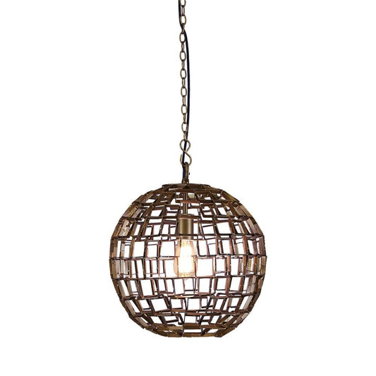 Mondrian Medium - Antique Brass - Medium Geometric Ball Pendant LightZafferoZAF11223- Grand Chandeliers