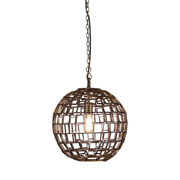 Mondrian Medium - Antique Brass - Medium Geometric Ball Pendant LightZafferoZAF11223- Grand Chandeliers