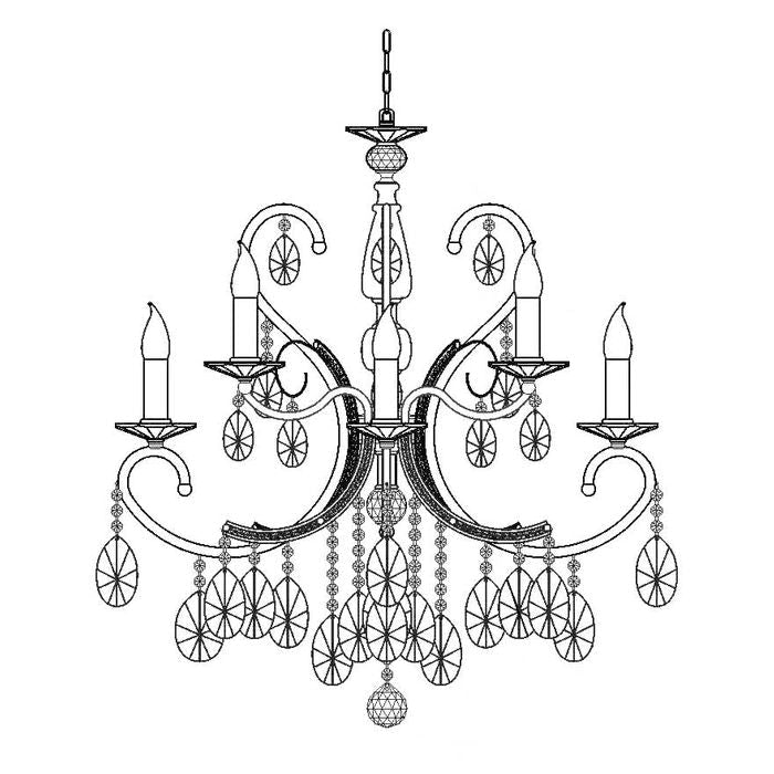 Mozart Asfour Crystal ChandelierVenchaK-2013-28-6-3L-CH- Grand Chandeliers