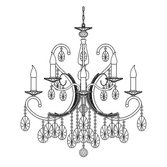 Mozart Asfour Crystal ChandelierVenchaK-2013-28-6-3L-CH- Grand Chandeliers