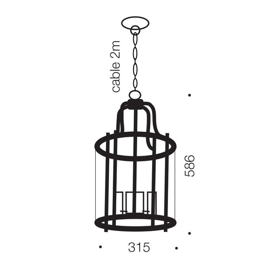 Newark 4 Lights Pendant in BlackTelbixNEWARK PE4-BK- Grand Chandeliers