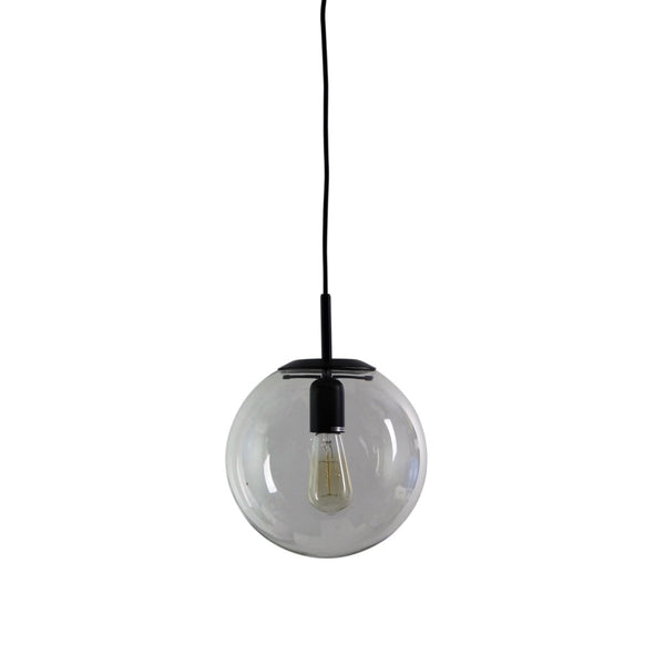 Newton 25cm Matt Black and Clear Glass PendantStylux LightingSL64425BK- Grand Chandeliers