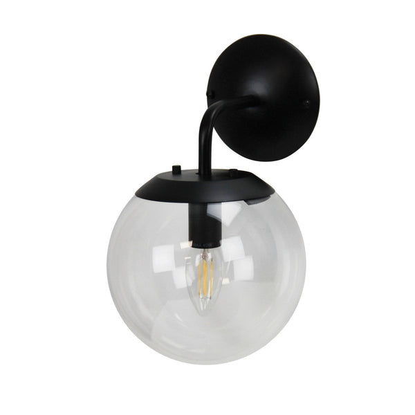 Newton Black and Clear Glass Wall LightStylux LightingSL64451BK- Grand Chandeliers