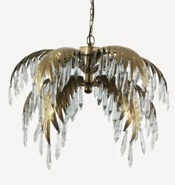 Palm Leaf Crystal Chandelier LargeFrench Country CollectionsCD0031- Grand Chandeliers