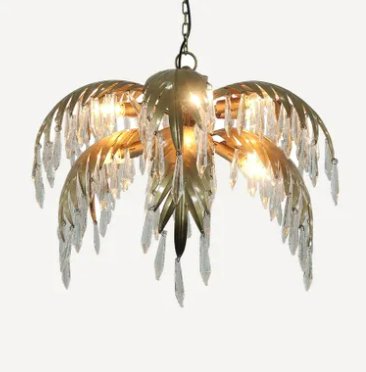Palm Leaf Crystal Chandelier LargeFrench Country CollectionsCD0031- Grand Chandeliers