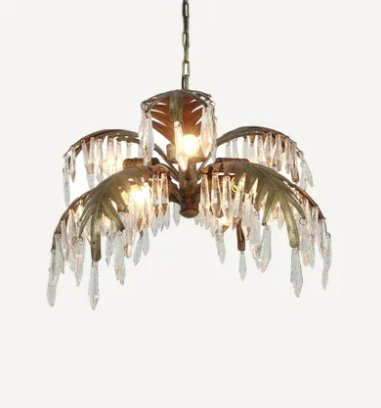 Palm Leaf Crystal Chandelier SmallFrench Country CollectionsCD0032- Grand Chandeliers