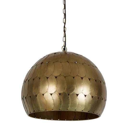 Pangolin Small - Antique Brass - Iron Scales Dome Pendant LightZafferoZAF11191- Grand Chandeliers